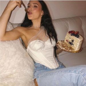 NWT House of CB White Kim Corset XS